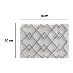 Tapis 50x75 cm Blanc Taupe