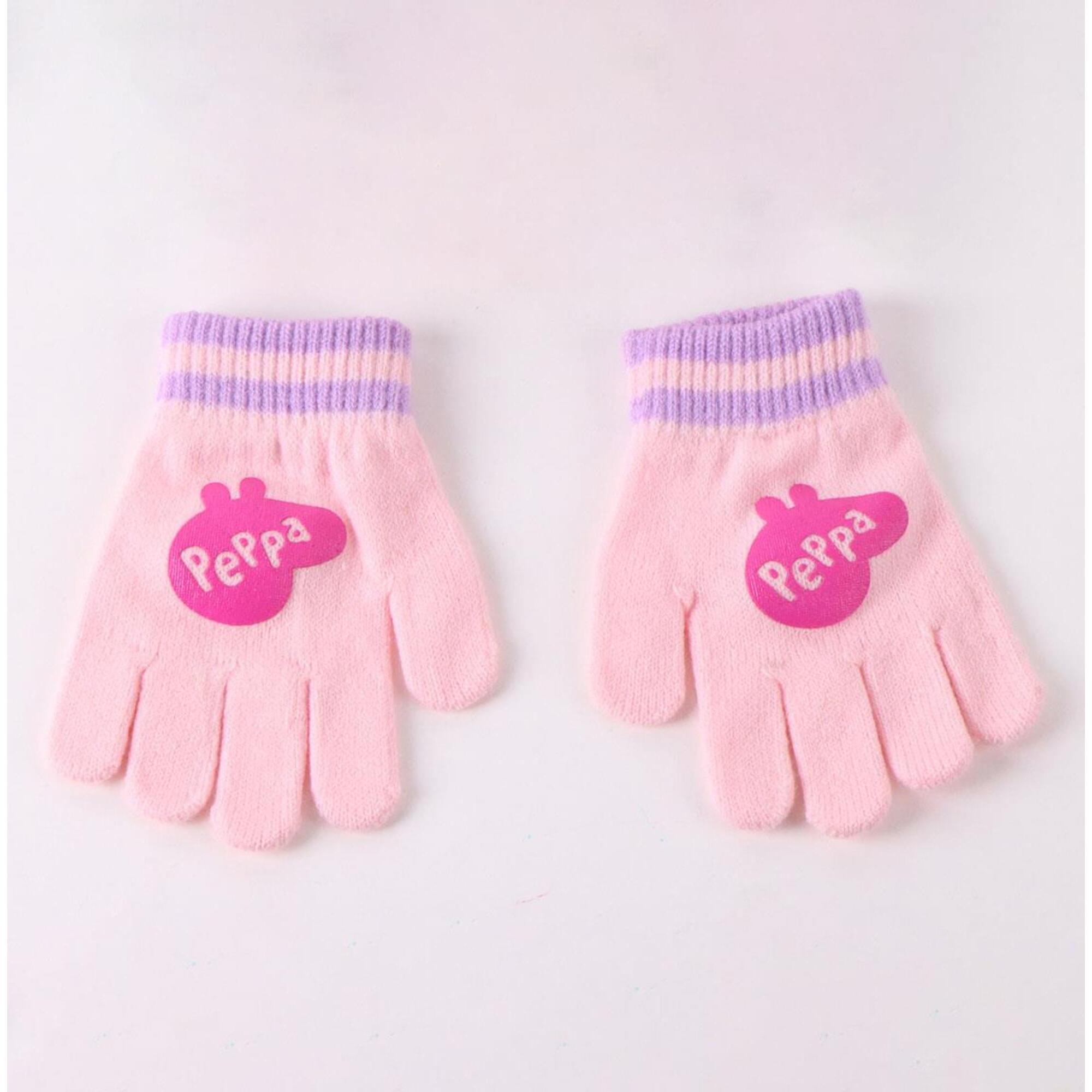 Conjunto gorro, guantes y tubo de cuello infantil "Peppa Pig"