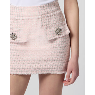 PHILIPP PLEIN Tweed Mini Skirt Crystals