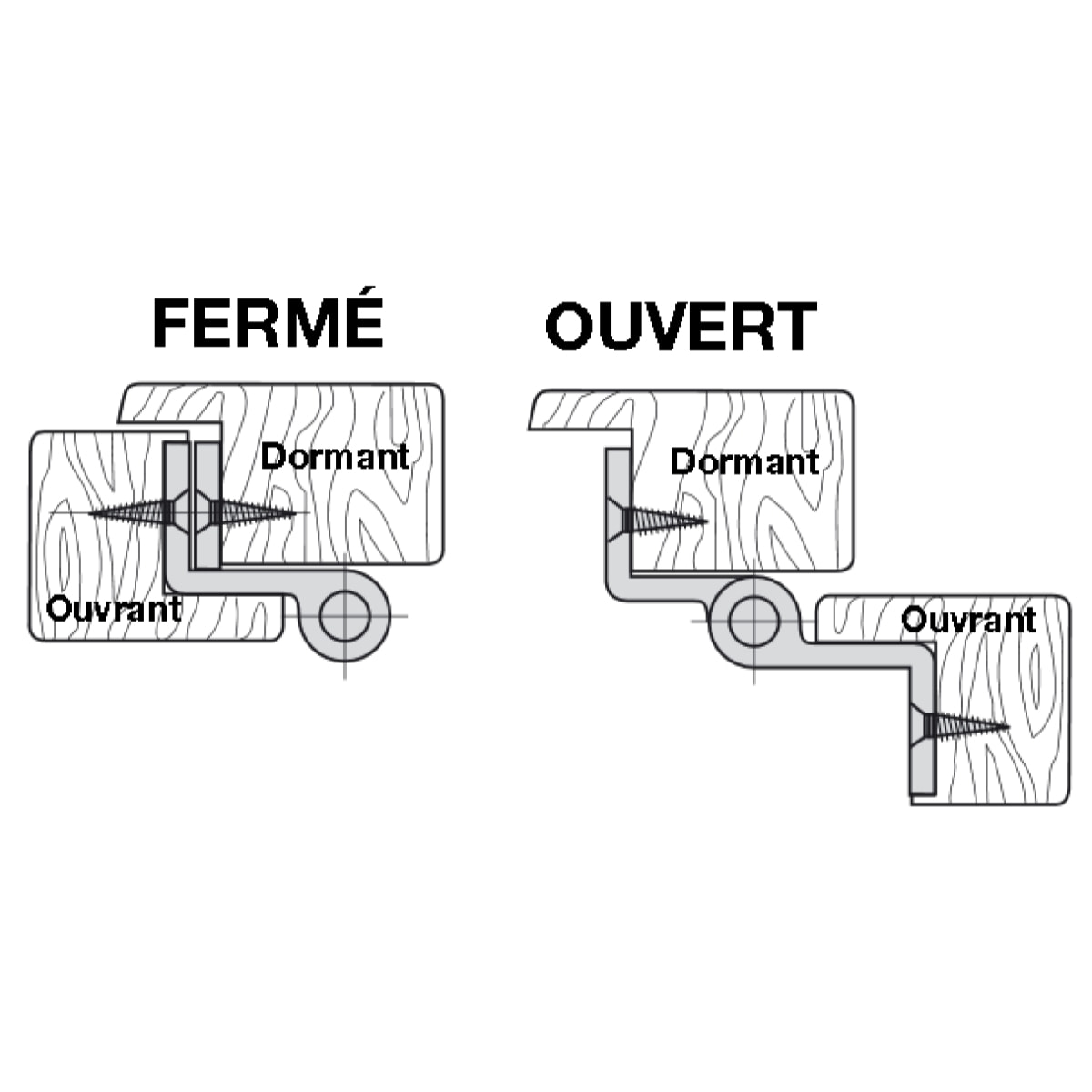 Paumelle bouts ronds à bague coudée TORBEL - 110x70x80 mm - Coudage 90° - Gauche - J532800