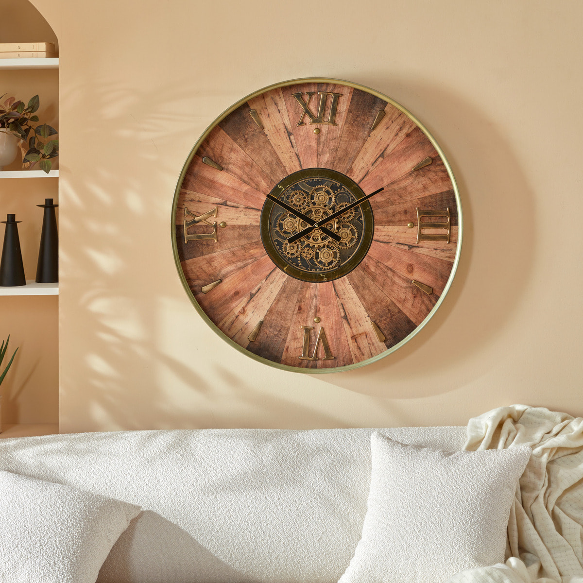 Horloge "Keane" marron D80cm