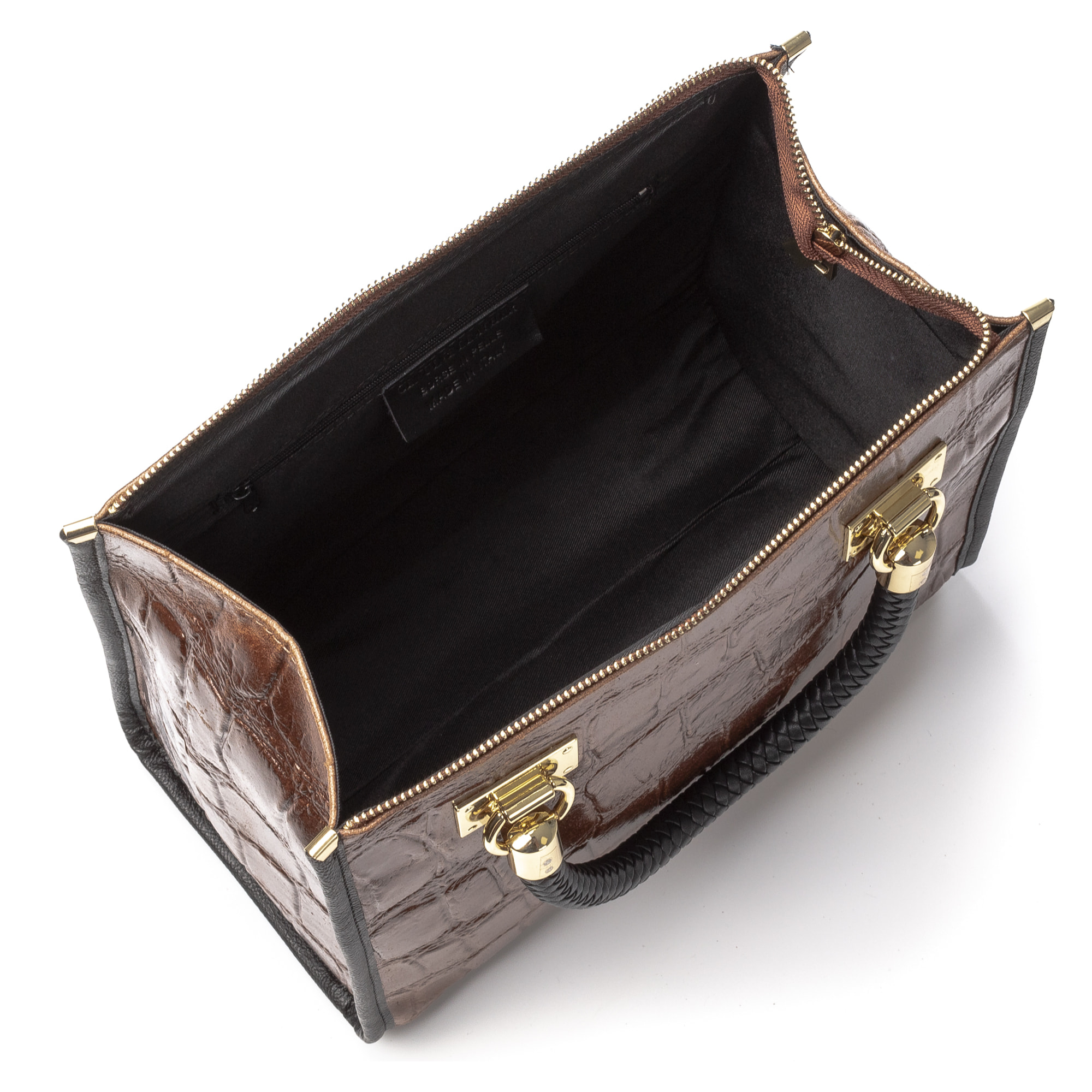 Catena Bolso tote Mujer.Piel auténtica Gamuza Grabado Cocodrilo Grande