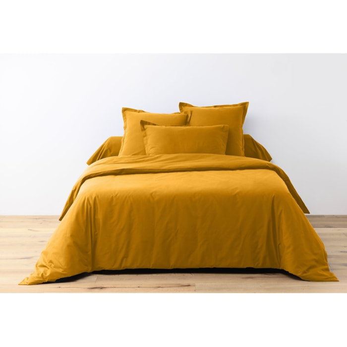 Parure Housse De Couette + 2 taies 100% Coton 57fils Safran