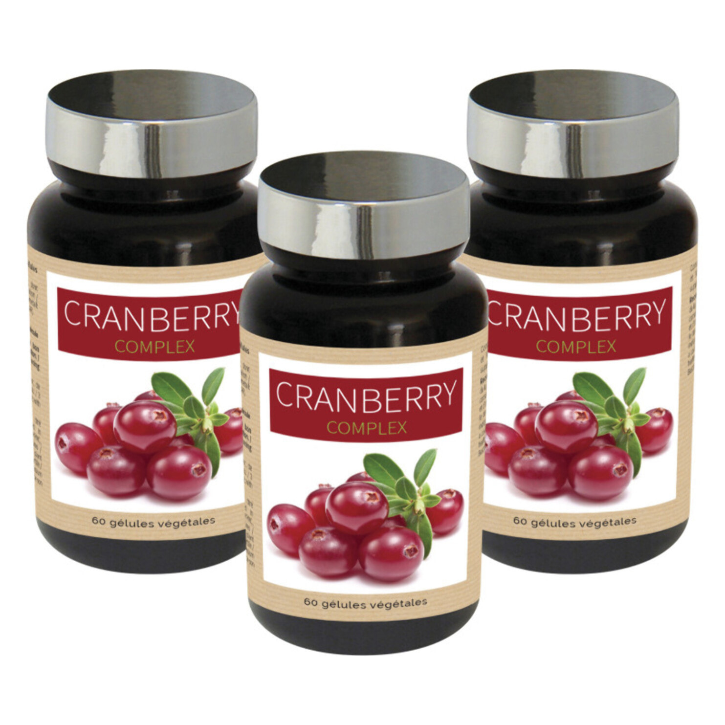 NUTRI EXPERT - Cranberry Complex - Favorise l'Élimination Rénale - Confort urinaire - Canneberge + Myrtille + Ortie + Prêle - Vegan - Lot de 3 produits