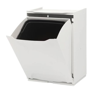 Pattumiera Dorothy, Cestino portarifiuti, Bidone per raccolta differenziata, Cestino spazzatura, 100% Made in Italy, 34x29h47 cm, Bianco