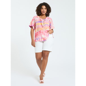 Fiorella Rubino - Blusa tie-dye in viscosa - Fucsia