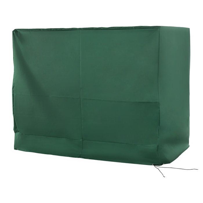 Funda Balancín Jardín Funda Columpio Jardín Exterior Cubierta de Columpio con Cordones Ajustables Impermeable Anti-UV 240x133x185 cm Verde