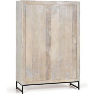 Alacena de Madera de Mango 110 Cm Estilo Étnico Boho Tallado