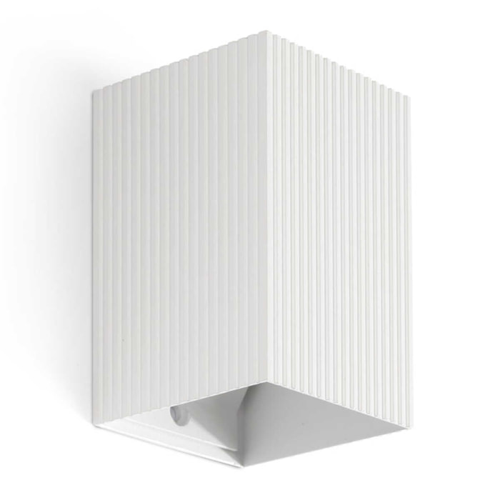 LUNE Lampada da parete piazza bianca scanalata