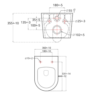 Pack Bati-support Geberit + WC sans bride Swiss Aqua Technologies + plaque (BREVISGEB3-SABO)