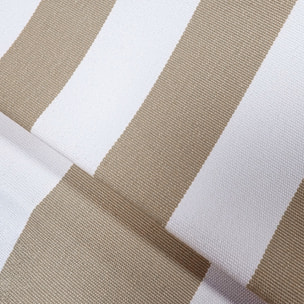 Pouf fauteuil d'extérieur 70x60x30cm en tissu à rayure taupe FLAVIO