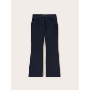 Motivi - Pantaloni kick flare in drill - Blu