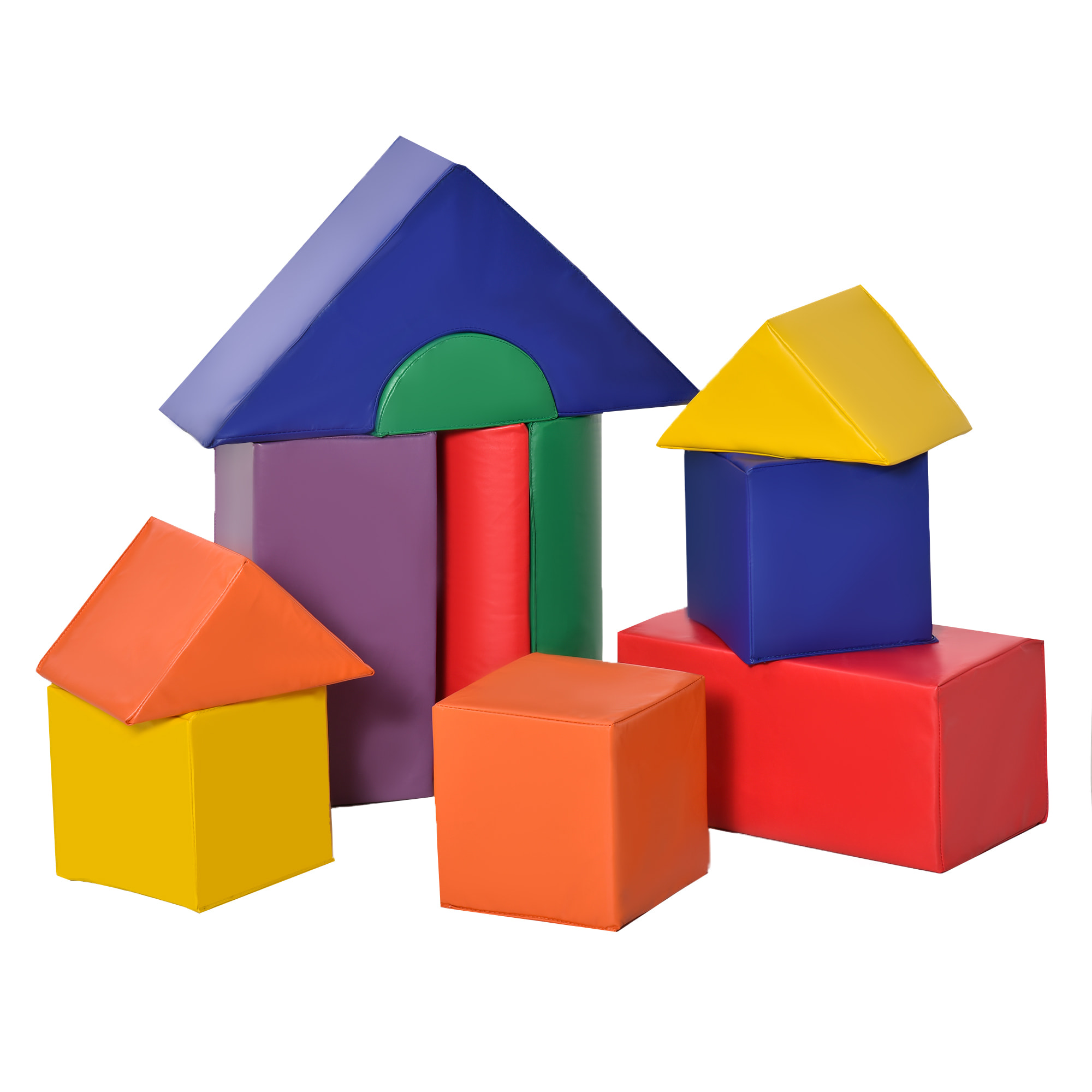 11 blocs de construction en mousse XXL - modules de motricité - jouets éducatifs - certifiés normes EN71-1-2-3 - mousse EPE revêtement PU multicolore