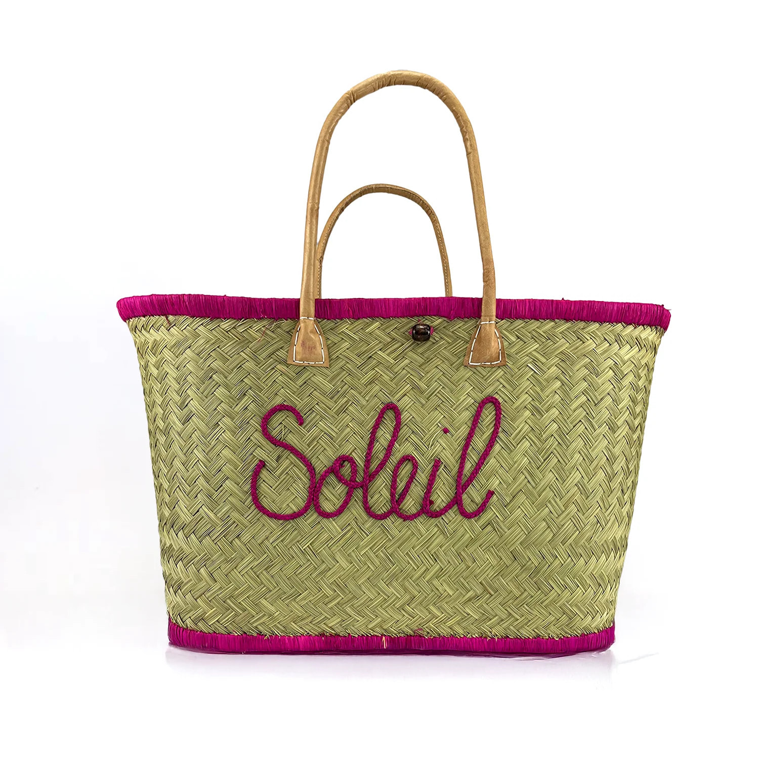 Panier artisanal de Madagascar - Soleil GM Fuchsia