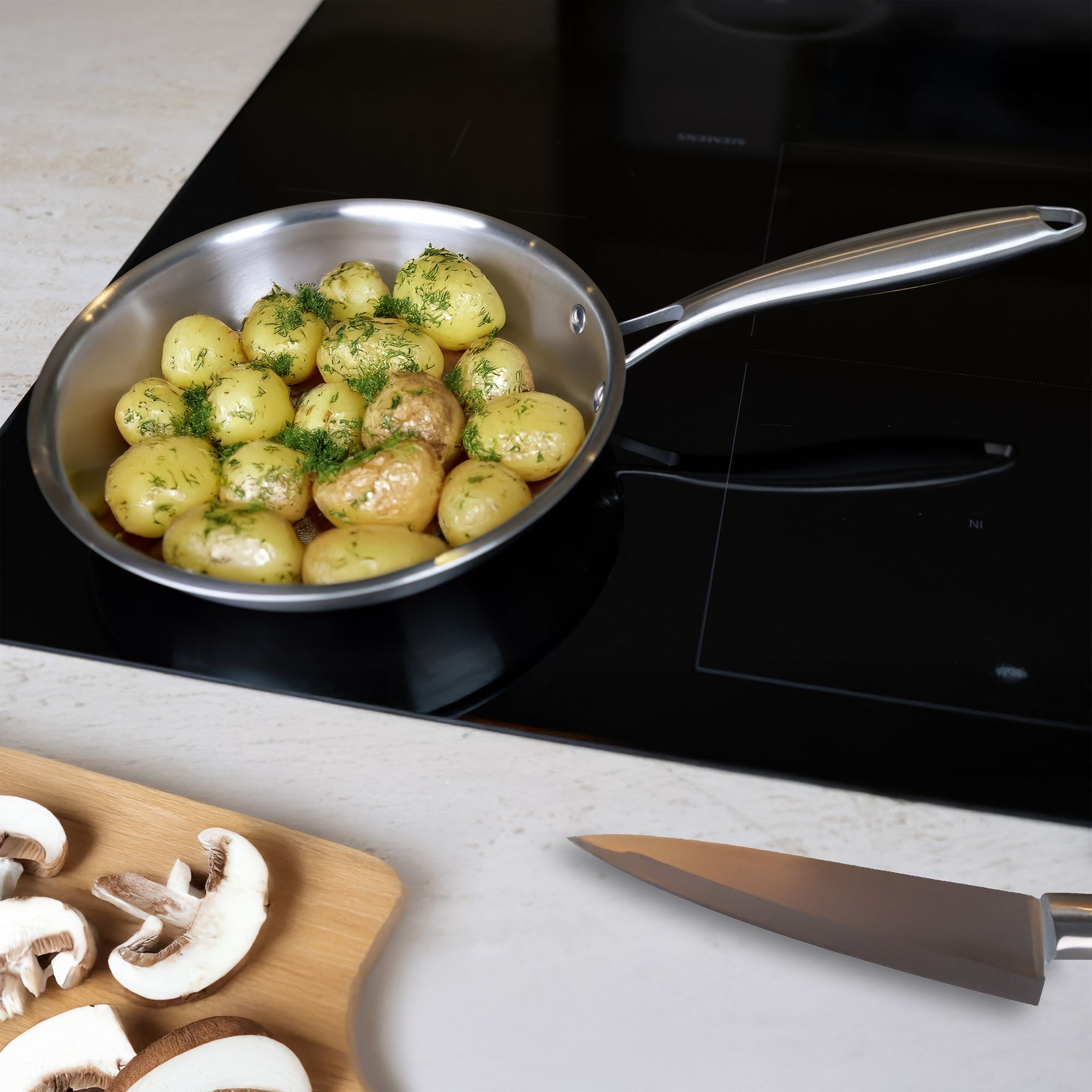 Poêle en acier inoxydable 24cm - tous feux TRINOX