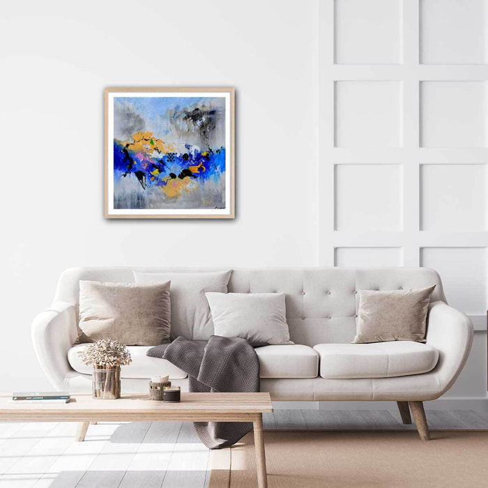 Poster  virgule Affiche + cadre en bois - Chêne