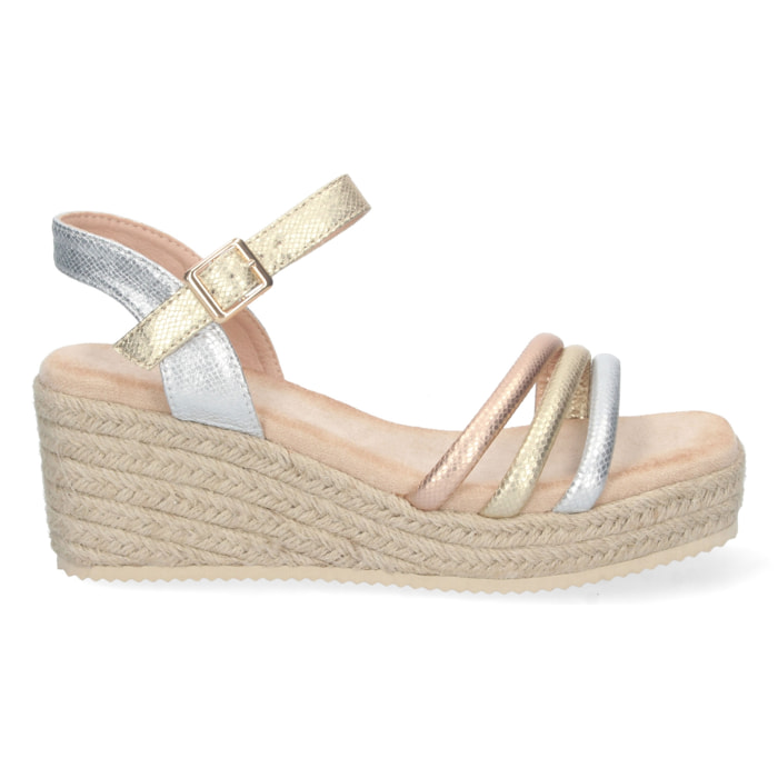 Sandalia de Cuña con Yute y Hebilla