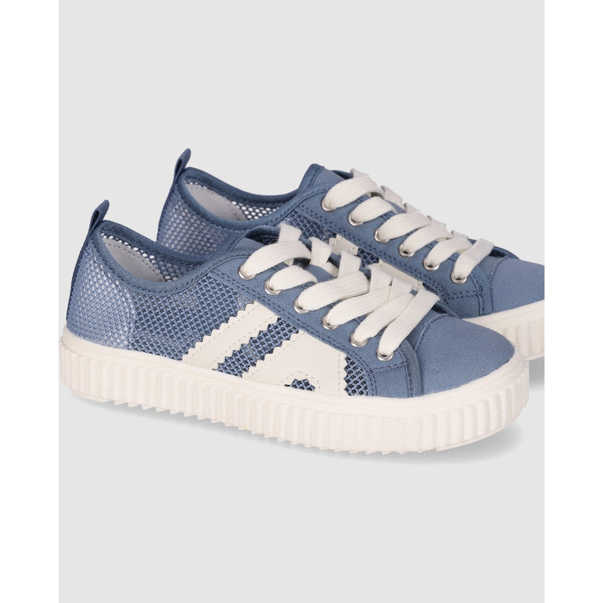 Deportivos de Tejido - Azul - Tacón: Bajo