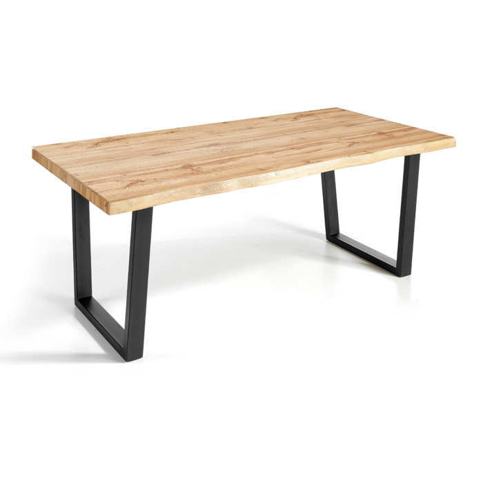 Mesa fija – Roble rústico y patas negras