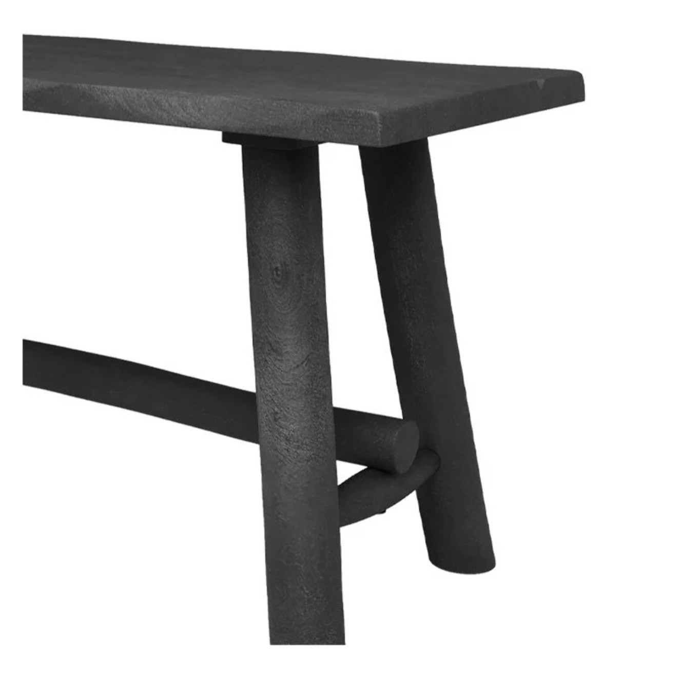Banc noir en bois de manguier 110 cm - Toxis