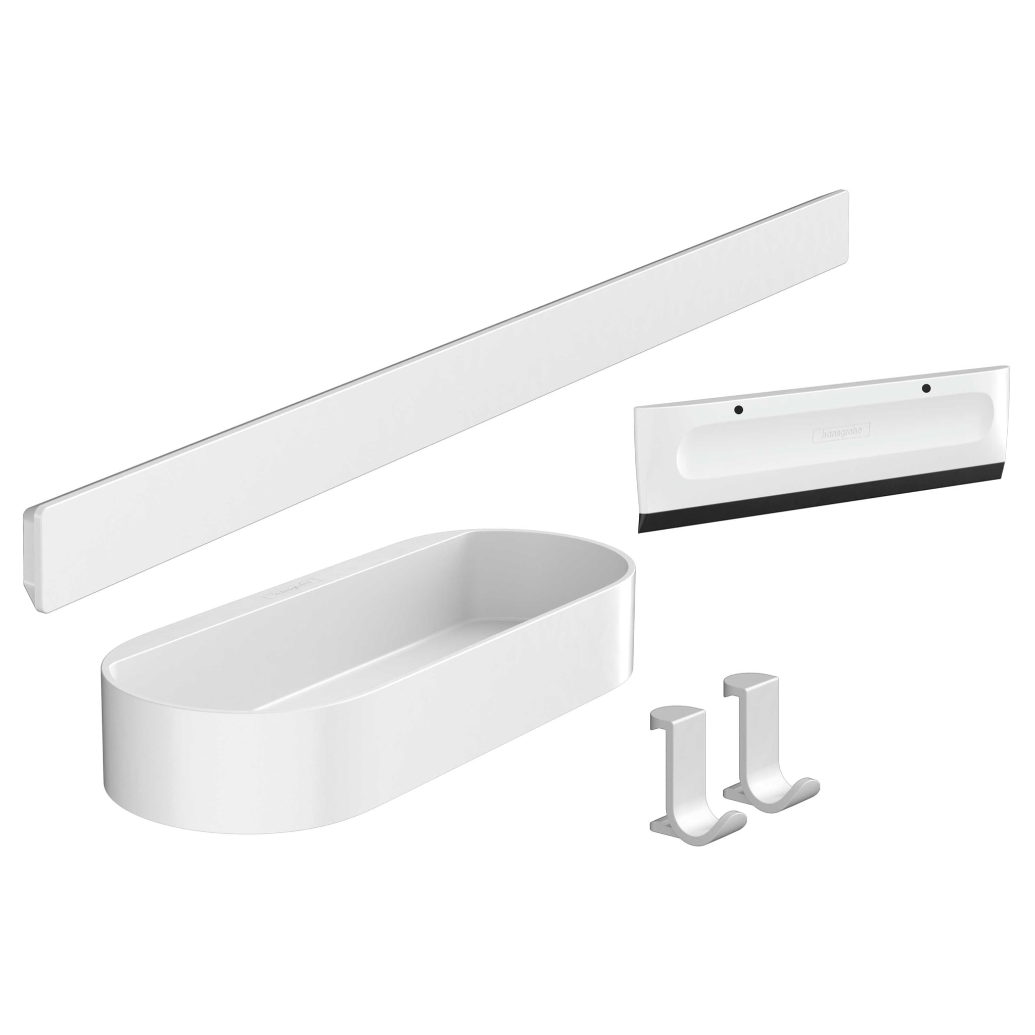 WallStoris Ensemble d'accessoires pour la douche blanc mat