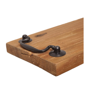 Plateau à apéro en bois de teck recyclé et métal, 38 cm - MORELIA