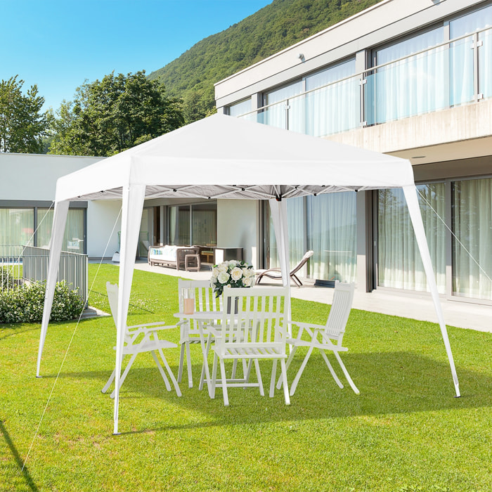 Carpa Cenador Plegable de Acero y Oxford 3x3m Blanco y Gris