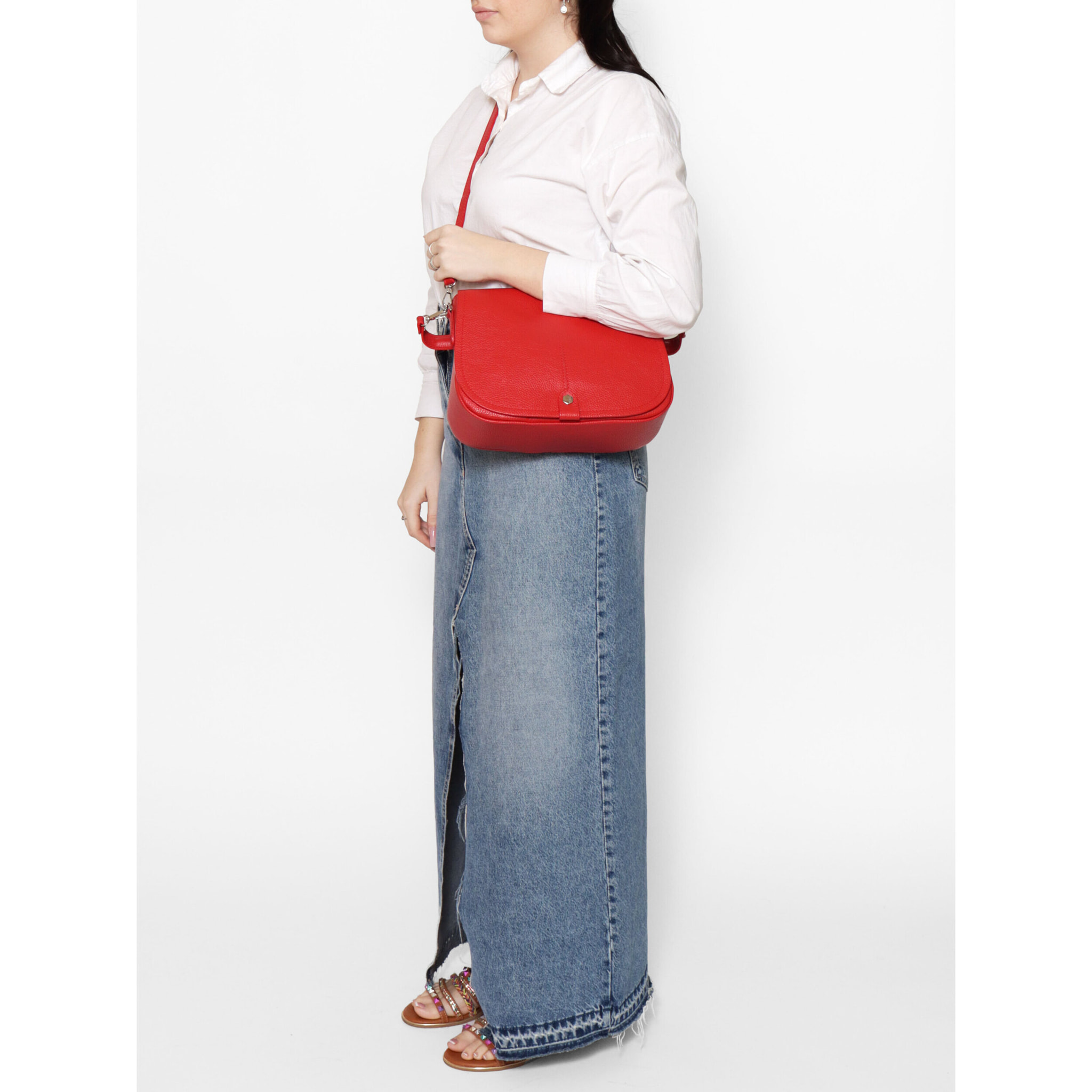 Borsa a spalla Sabina da donna In Vera pelle Made in Italy 29x20x11 cm