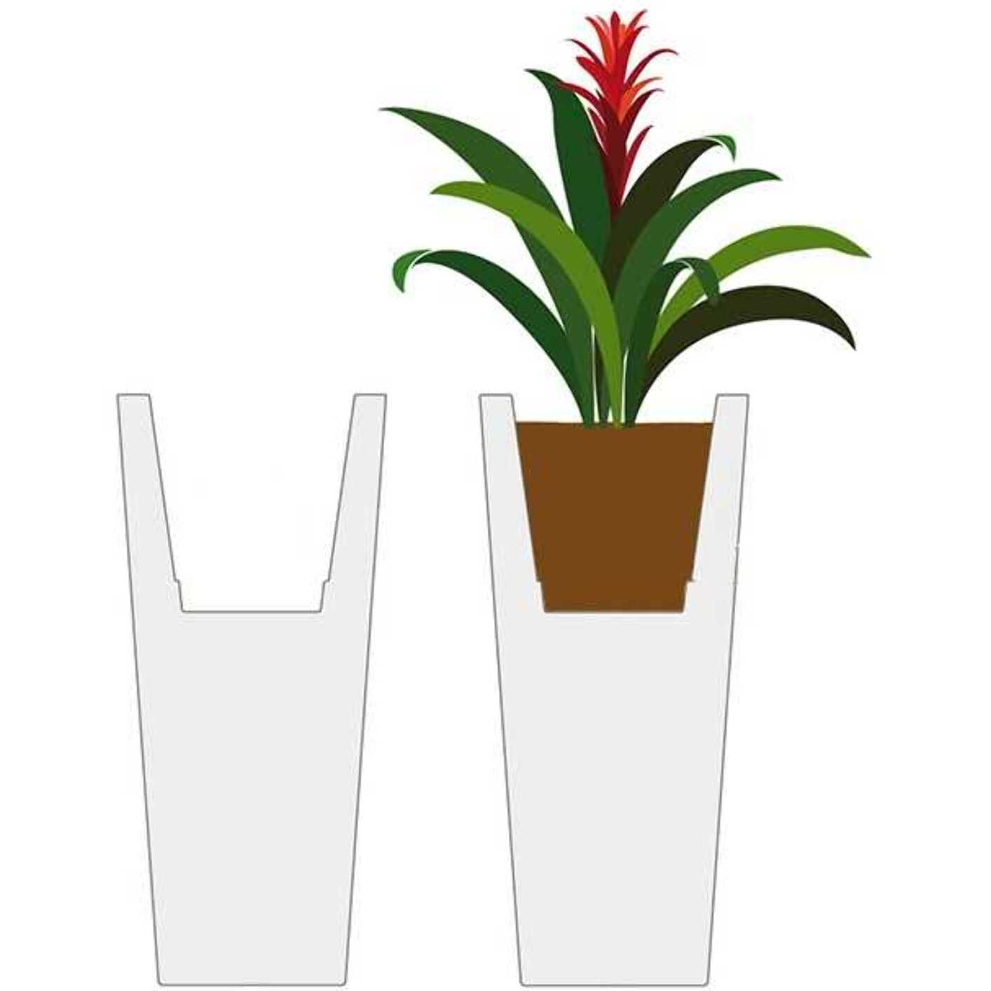 Portavaso Vacchetti in resina busto bianco cm35x30h59