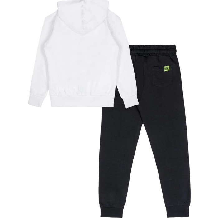 Tuta da bambino in cotone non garzato con cappuccio e zip Leone Boxing