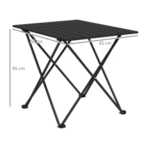 Table de camping pique-nique pliable - sac de transport inclus - métal noir