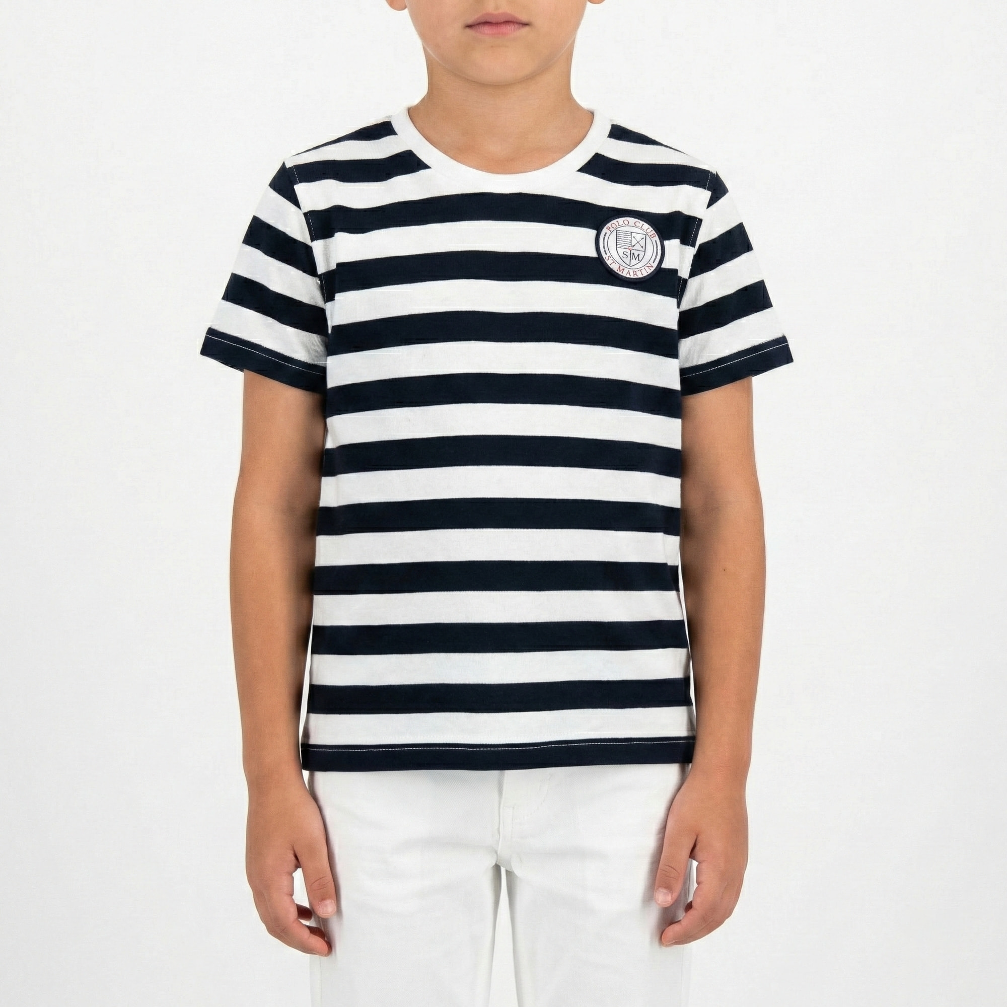 T-Shirt a fasce Polo Club St Martin Blu