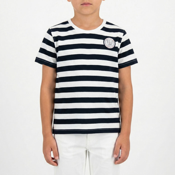 T-Shirt a fasce Polo Club St Martin Blu