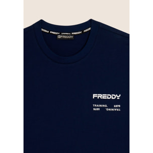 T-shirt in cotone con logo effetto gommato