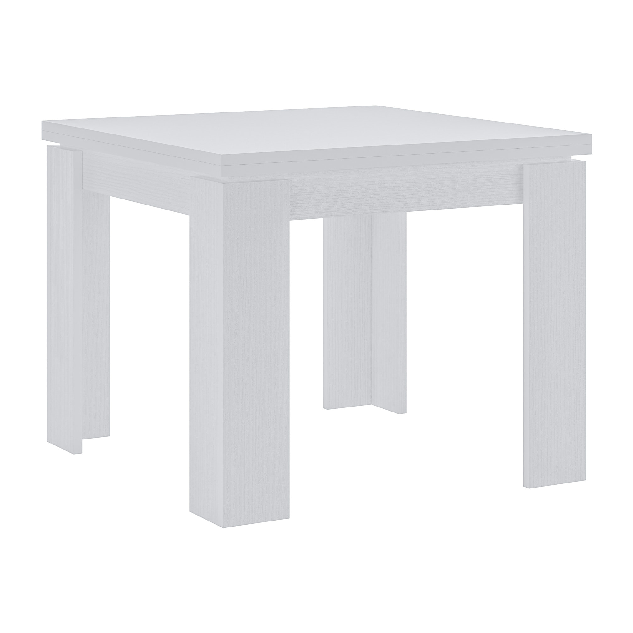 Tavolo Allungabile Moderno Da 4 A 8 Persone Gambe Spesse Minimal Meccanismo Centrale Estensibile Per Cucina Sala Pranzo 90 x 90 / 180 x 90 Cm Bianco