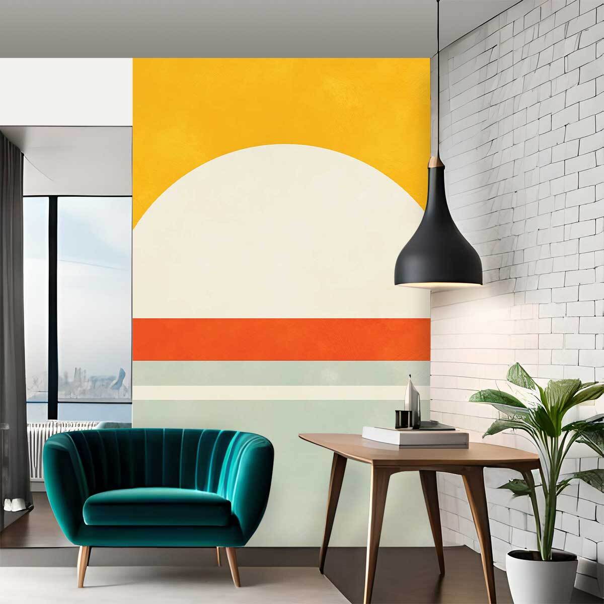 Papier peint panoramique Abstraction en deux tons  Intissé