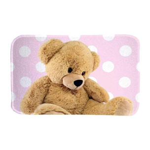 Tapis enfant SUPER DOUX, Ours rose