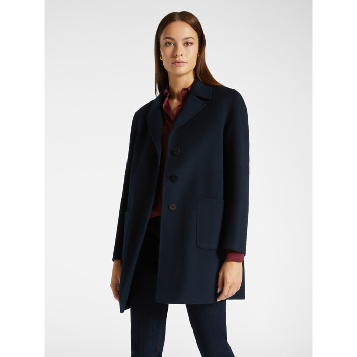 Elena Mirò - Cappotto sartoriale in tessuto double - Blu