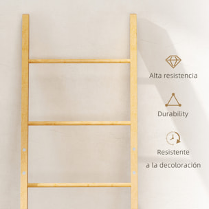 Estantería para Baño de Bambú, Toallero de Pie con 3 Barras, Cesto para Ropa Sucia Extraíble de 48 L, para Dormitorio, Lavadero, Crema