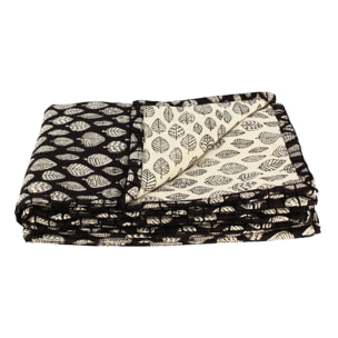 Courtepointe en coton noir 160cm ALIA