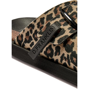Sandalias de Mujer Cierre Hebilla en Leopardo Vibe