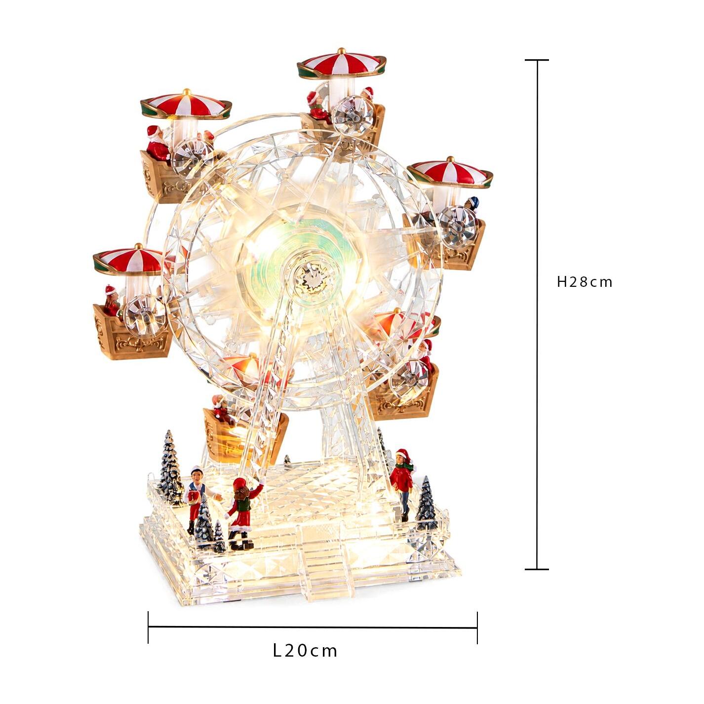Giostra 20xh28 cm con santa led+musica int. - Pezzi 1 - ALTRO - Bianchi Dino SpA