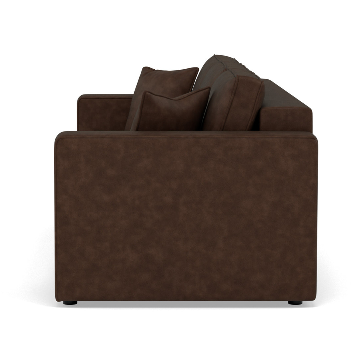 Topaze - canapé droit 3 places convertible avec coffre en simili - Marron