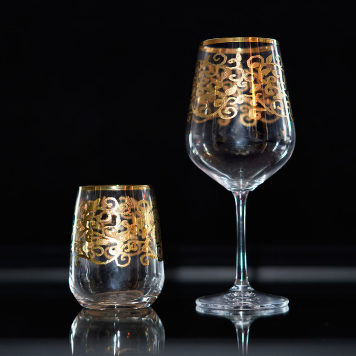 Set 6 calici da vino Gold Barocco