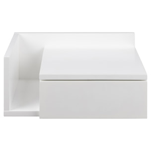 Table de chevet murale blanche avec tiroir NASTY