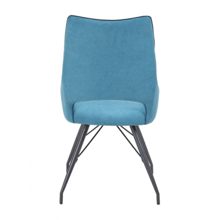 Chaise en tissu avec piètement en métal noir - LIANA