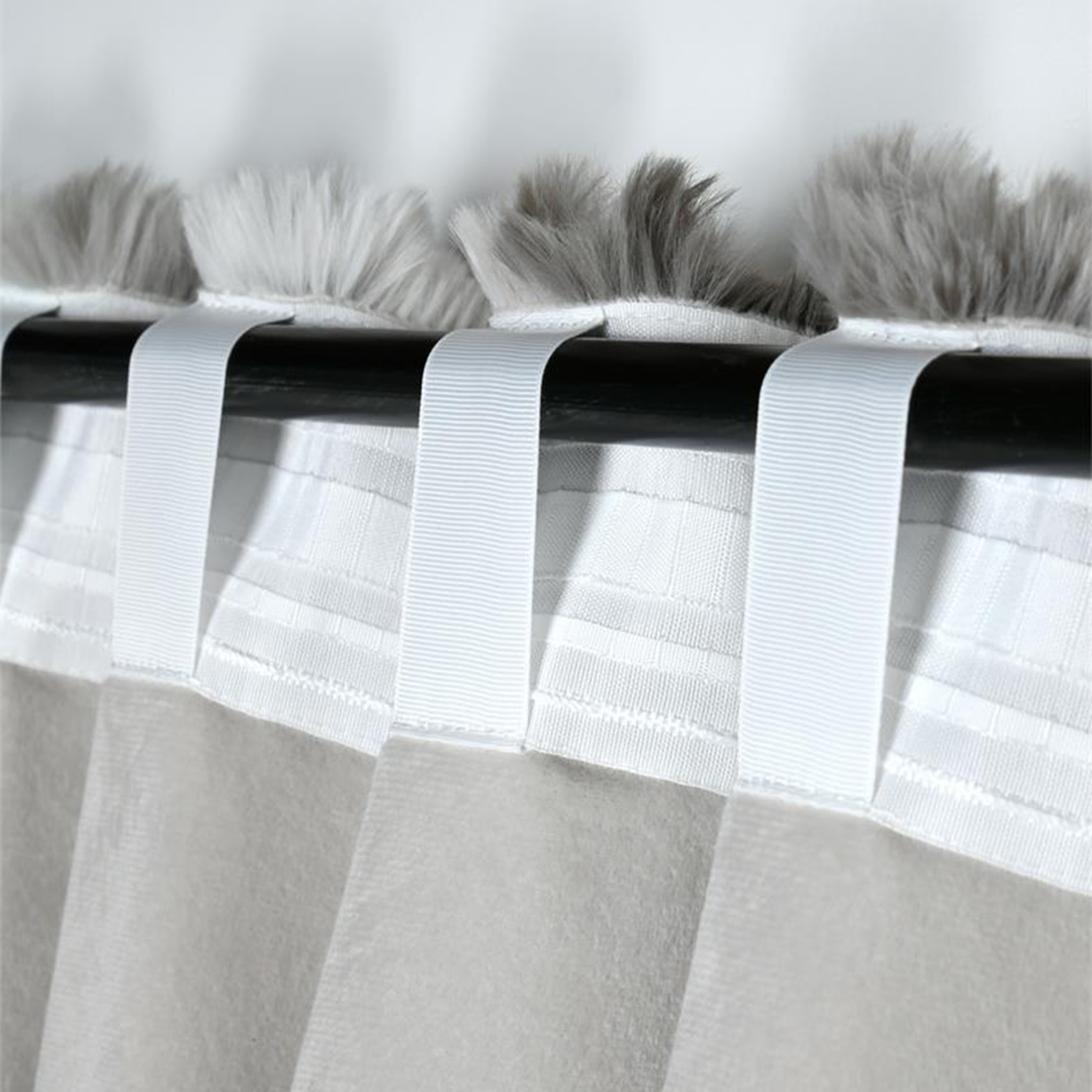 Rideau imitation fourrure ultra doux - Gris Perle