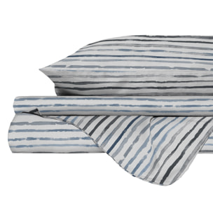 PARURE COPRIPIUMINO ATHENA, 100% Cotone, Made in Italy - SOFIA BLU