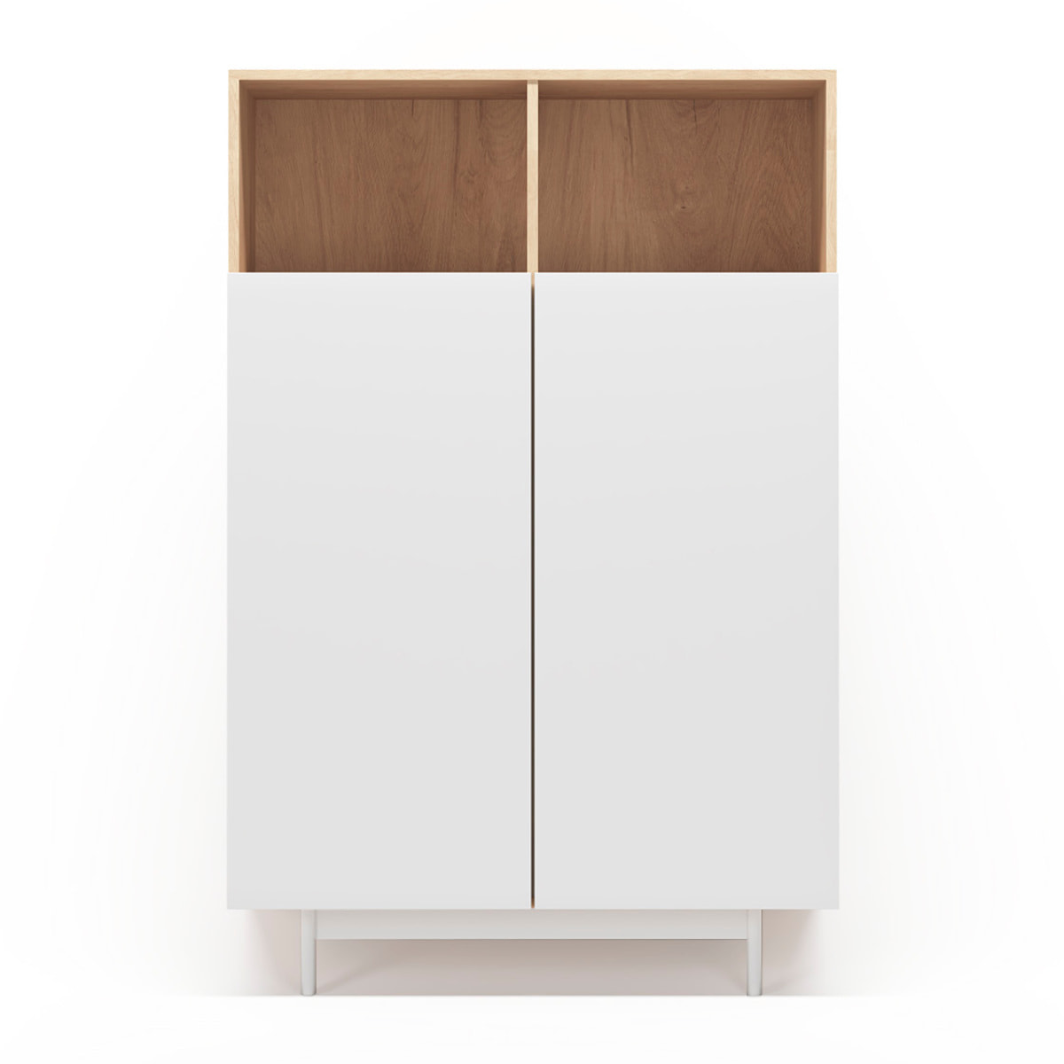 Aparador alto Printed roble y blanco 140x90x34 cm