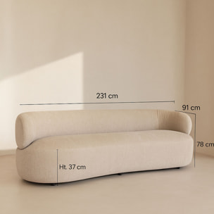 Canapé en velours texturé beige 2 places GLOVE
